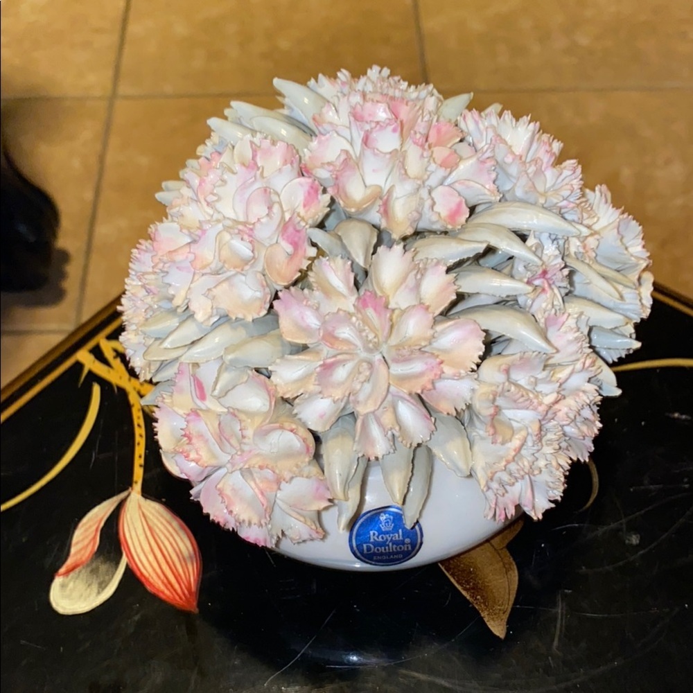 Royal Doulton Blush Pink and Cream Porcelain Floral Arrangement